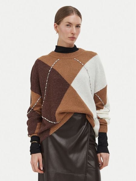 Liu Jo Sweter WF6184 MA15R Kremowy Regular Fit. Białe swetry Liu Jo, m, bez wzorów, z syntetyku, bez ramiączek. Za 689.99 zł.
