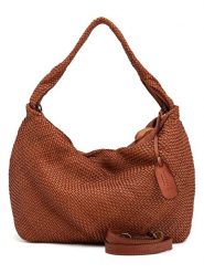 Melina C Skórzana torebka "Budoia" w kolorze brązowym - 32 x 27 x 14 cm rozmiar: onesize. Brązowe torby na ramię Melina C, bez wzorów, z materiału, na ramię, bez dodatków. Za 543.99 zł.
