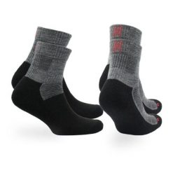 2 Pary - Skarpety Trekkingowe 60% Merino - Przeciw Pęcherzom Leonardo QTR. Czarne skarpety Norfolk, bez wzorów, z materiału. Za 114.99 zł.