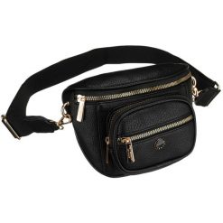 Czarna saszetka damska ze skóry ekologicznej, zamykana suwakiem i zawieszona na regulowanym pasku - Peterson. Czarne torby na ramię Peterson, bez wzorów, ze skóry ekologicznej, bez dodatków. Za 71.99 zł.