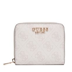 Mały Portfel Damski Guess. Białe portfele Guess, z aplikacjami. Za 219.99 zł.