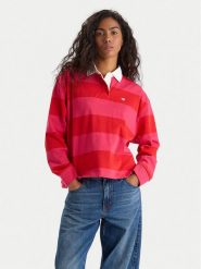 Mustang Polo Anna 1016773 Czerwony Relaxed Fit. Czerwone koszulki polo Mustang, l, bez wzorów, z bawełny, bez kołnierzyka, bez ramiączek. Za 239.99 zł.