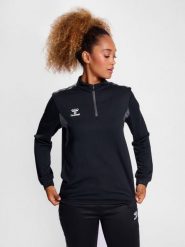 Damska bluza dresowa half zip Hummel Authentic. Czarne bluzy Hummel, na wiosnę, xs, bez wzorów, z dresówki, bez kaptura. Za 193.55 zł.