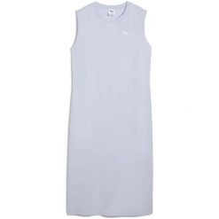 Sukienka damskie Puma Ess Dress. Fioletowe sukienki Puma, xs, bez wzorów, z bawełny, sportowe, bez kołnierzyka, bez ramiączek, sportowe. Za 190.00 zł.