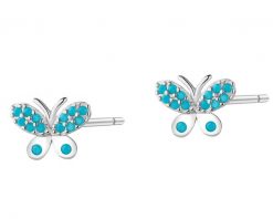 Kolczyki srebrne z cyrkoniami - motyle. Szare kolczyki Apart, z cyrkonią, srebrne. Za 109.00 zł.