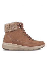 Skechers Trzewiki Glacial Ultra Woodlands 16677/BRN Brązowy. Brązowe botki Skechers, bez wzorów, ze skóry, bez obcasa, na płaskiej podeszwie, bez zapięcia. Za 359.99 zł.