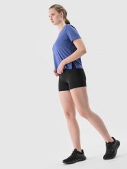 4F Legginsy krótkie treningowe z materiału z recyklingu damskie - czarne L. Czarne legginsy 4f, l, bez wzorów, z dzianiny, z podwyższonym stanem, krótkie. W wyprzedaży za 39.99 zł.