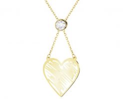 Złoty naszyjnik z cyrkonią - serce. Żółte naszyjniki Apart, z cyrkonią, złote. Za 1,199.00 zł.