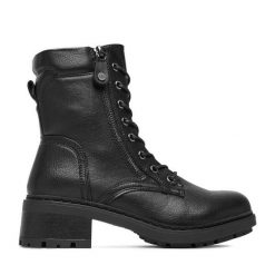 Trzewiki Clara Barson. Czarne botki Clara Barson, bez wzorów, bez obcasa, na płaskiej podeszwie, bez zapięcia. Za 159.99 zł.