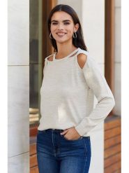 Milan Kiss Sweter w kolorze beżowym rozmiar: S. Brązowe swetry Milan Kiss, s, bez wzorów, bez ramiączek. Za 162.95 zł.