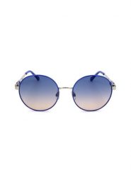 Swarovski Damskie okulary przeciwsłoneczne w kolorze srebrno-niebieskim rozmiar: 55. Niebieskie okulary przeciwsłoneczne SWAROVSKI, bez wzorów, z tworzywa sztucznego. Za 289.95 zł.