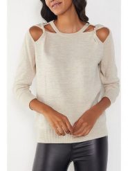 Milan Kiss Sweter w kolorze beżowym rozmiar: XL. Brązowe swetry Milan Kiss, xl, bez wzorów, bez ramiączek. Za 130.99 zł.