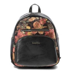 Czarny Elegancki Damski Plecak Laura Vita. Czarne plecaki Laura Vita, bez wzorów, z materiału. Za 280.99 zł.