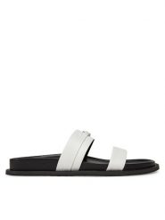 MICHAEL Michael Kors Klapki Mandy Flat Sandal 40S5MAFS2L Biały. Białe klapki MICHAEL Michael Kors, bez wzorów, ze skóry, bez obcasa. Za 489.99 zł.