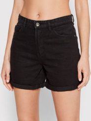 ONLY Szorty jeansowe Vega 15230571 Czarny Mom Fit. Czarne szorty Only, bez wzorów, z bawełny. Za 163.78 zł.