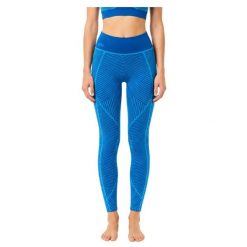 Legginsy treningowe damskie Lacoste. Niebieskie legginsy Lacoste, s, bez wzorów, z dzianiny, z podwyższonym stanem. Za 347.00 zł.