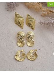 Luseera Kolczyki-wkrętki (3 pary) rozmiar: onesize. Żółte kolczyki Luseera, metalowe. Za 70.24 zł.