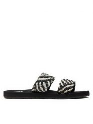 Roxy Klapki ARJL101177 Czarny. Czarne klapki Roxy, bez wzorów, ze skóry, bez obcasa. Za 89.99 zł.