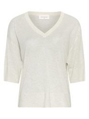 MOSS COPENHAGEN Bluzka w kolorze kremowym rozmiar: L/XL. Brązowe bluzki Moss Copenhagen, l, bez wzorów, bez kołnierzyka, bez ramiączek. Za 100.52 zł.