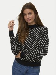 Vero Moda Sweter Capricorn 10331893 Czarny Regular Fit. Czarne swetry Vero Moda, s, bez wzorów, z bawełny, bez ramiączek. Za 159.99 zł.