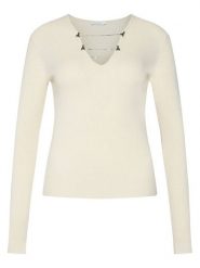 Patrizia Pepe Sweter 2K0331/K7S0-ecW405 Écru Regular Fit. Swetry Patrizia Pepe, s, bez wzorów, z wiskozy, bez ramiączek. Za 869.99 zł.