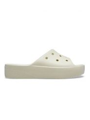 Crocs Klapki "Classic Platform" w kolorze beżowym rozmiar: 41/42. Brązowe klapki Crocs, bez wzorów, z otwartym noskiem, bez obcasa, na platformie. Za 125.45 zł.
