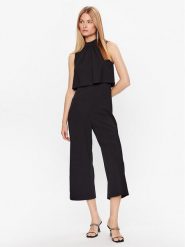 DKNY Kombinezon DD3E1444 Czarny Regular Fit. Czarne sukienki DKNY, bez wzorów, z syntetyku, bez kołnierzyka, bez ramiączek. Za 419.99 zł.