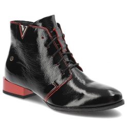 Czarne Botki Maciejka Damskie Stylowe Obuwie Skórzane. Czerwone botki Maciejka, bez wzorów, z lakierowanej skóry, bez obcasa, bez zapięcia. Za 379.00 zł.