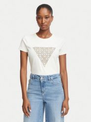 Guess T-Shirt W6BI61 K7948 Kremowy Regular Fit. Białe t-shirty Guess, s, z aplikacjami, z bawełny, bez kołnierzyka, bez ramiączek. Za 194.99 zł.