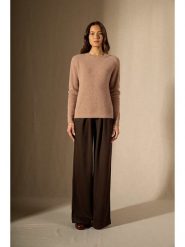 Perfect Cashmere Kaszmirowy sweter "Liora" w kolorze jasnobrązowym rozmiar: L. Brązowe swetry Perfect Cashmere, l, bez wzorów, z kaszmiru, bez ramiączek. Za 413.86 zł.
