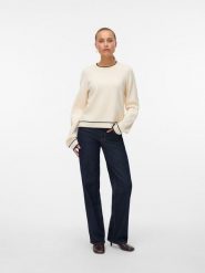 Vero Moda Sweter w kolorze kremowym rozmiar: M. Brązowe swetry Vero Moda, m, bez wzorów, z materiału, bez ramiączek. Za 100.04 zł.
