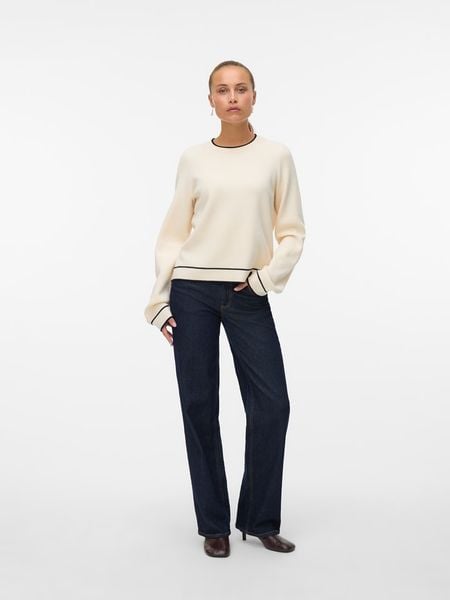 Vero Moda Sweter w kolorze kremowym rozmiar: M. Brązowe swetry Vero Moda, m, bez wzorów, z materiału, bez ramiączek. Za 80.70 zł.