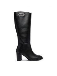 KARL LAGERFELD Kozaki Kinga KL35680 Czarny. Czarne kozaki KARL LAGERFELD, ze skóry, bez obcasa, na słupku, bez zapięcia. Za 1,319.00 zł.