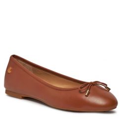 Baleriny LAUREN RALPH LAUREN. Brązowe baleriny Lauren Ralph Lauren, bez wzorów, bez obcasa. Za 409.99 zł.
