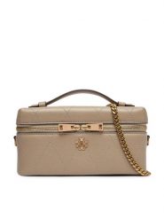 Tory Burch Torebka Charlie Quilted East-West Vanity Case 186036 Beżowy. Brązowe torebki klasyczne Tory Burch, bez wzorów, ze skóry, bez dodatków. Za 2,419.00 zł.