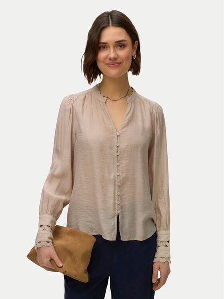 Vero Moda Koszula Irina 10338396 Beżowy Regular Fit. Brązowe koszule Vero Moda, m, bez wzorów, z wiskozy, bez kołnierzyka, bez ramiączek. Za 111.99 zł.