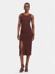 Patrizia Pepe Sukienka codzienna 2A3081/JZ26-B887 Brązowy Slim Fit. Brązowe sukienki Patrizia Pepe, na co dzień, bez wzorów, z syntetyku, bez kołnierzyka, bez ramiączek, proste. Za 1,149.00 zł.