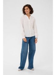 Kaffe Bluzka w kolorze białym rozmiar: 42. Białe bluzki Kaffe, bez wzorów, z bawełny, bez kołnierzyka, bez ramiączek. Za 104.99 zł.