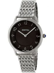 Bertha Zegarek kwarcowy "Abby" w kolorze srebrno-czarnym rozmiar: onesize. Szare, analogowe zegarki Bertha, ze stali. Za 304.99 zł.