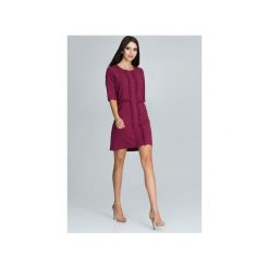 Sukienka M618 Bordo. Czerwone sukienki Figl, na co dzień, l, bez wzorów, eleganckie, bez kołnierzyka, bez ramiączek. Za 169.00 zł.
