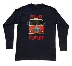 Ogórek — bluzka z długim rękawem (Rozmiar: S (dorosła); Kolor koszulki: czarny; Rodzaj nadruku: Ogórek). Czarne bluzki nikiniki, s, bez wzorów, z bawełny, bez kołnierzyka, bez ramiączek. Za 99.00 zł.