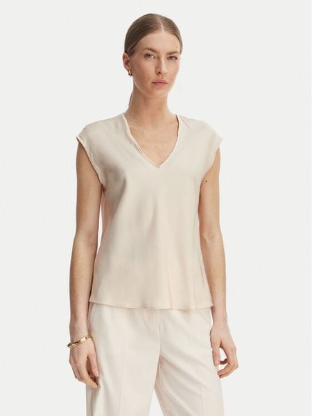 Rinascimento Bluzka CFC0127631003 Beżowy Regular Fit. Brązowe bluzki Rinascimento, xl, bez wzorów, z syntetyku, bez kołnierzyka, bez ramiączek. Za 138.99 zł.
