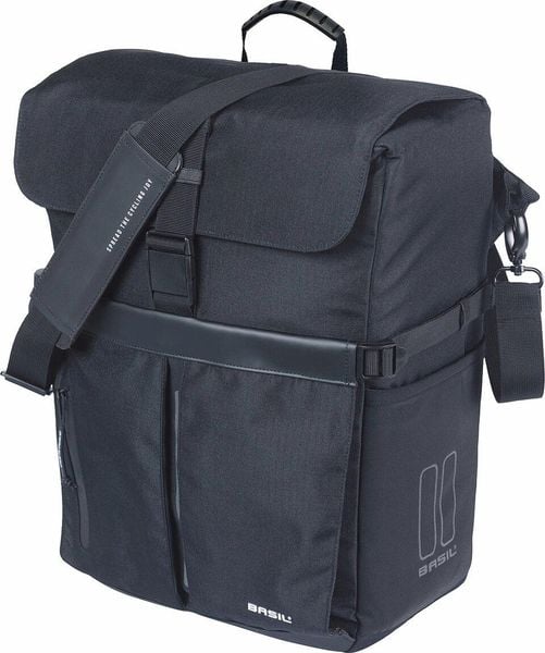 Torba rowerowa Move MIK Hooks, czarna. Czarne torby na laptopa BASIL, bez wzorów, z poliesteru, na ramię. Za 299.00 zł.
