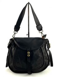 Amara Skórzana torebka "Denver" w kolorze czarnym - 33 x 28 x 12 cm rozmiar: onesize. Czarne torby na ramię Amara, bez wzorów, z materiału, na ramię, bez dodatków. Za 456.87 zł.