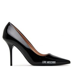 Szpilki LOVE MOSCHINO. Czarne szpilki Love Moschino, bez wzorów, bez obcasa, na szpilce, bez zapięcia. Za 489.99 zł.