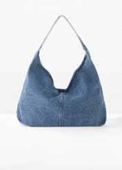 Torba shopper z denimu. Niebieskie shopper bonprix, bez wzorów, z denimu, bez dodatków. Za 92.99 zł.