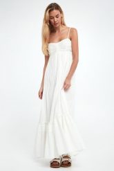 Sukienka maxi TWINSET U&B. Sukienki Twinset U&B, s, bez wzorów, bez kołnierzyka, bez ramiączek, maxi. W wyprzedaży za 951.30 zł.