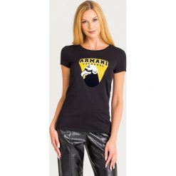 T-SHIRT Armani Exchange. Czarne t-shirty Armani Exchange, l, bez wzorów, z bawełny, bez kołnierzyka, bez ramiączek. Za 259.00 zł.