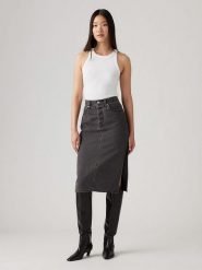 Levi's Spódnica dżinsowa w kolorze antracytowym rozmiar: W26. Czarne spódnice Levi's®, na co dzień, s, z aplikacjami, klasyczne, midi, proste. Za 106.45 zł.