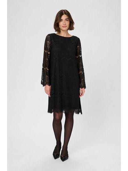 CULTURE Sukienka w kolorze czarnym rozmiar: M. Czarne sukienki Culture, na co dzień, m, bez wzorów, z koronki, bez kołnierzyka, bez ramiączek, midi, proste. Za 165.31 zł.
